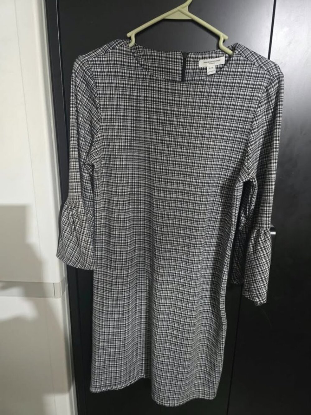 beachlunchlounge Houndstooth Bell Sleeve Dress Size S